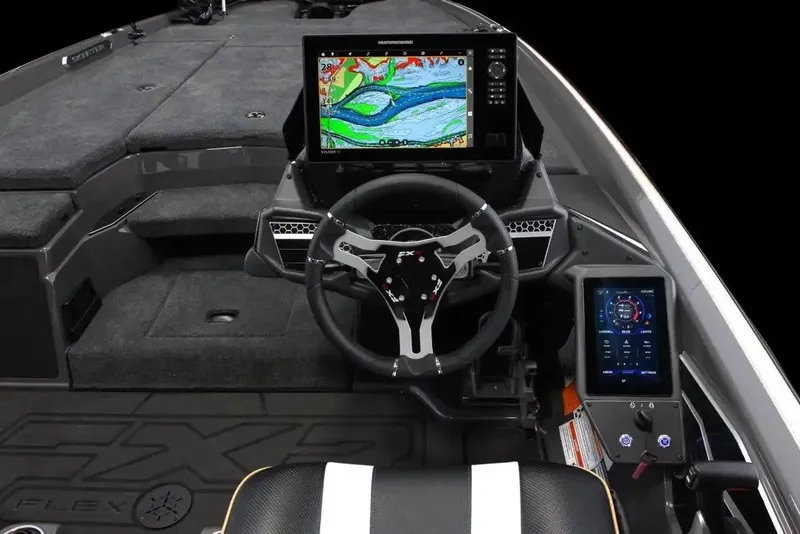 Slide: The Image of Manufacturer Provided Image: 2026 Skeeter FXR20 FLEX boat dashboard with advanced navigation and control systems. - 19