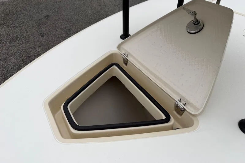 Slide: The Image of Open storage compartment on 2026 Chittum Skiffs 21 Laguna Madre boat. - 20