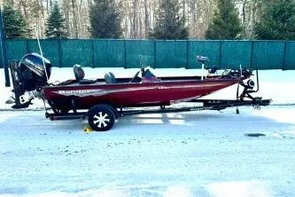 The Image of 2018 Ranger RT198P boat on trailer in snowy setting. - 0