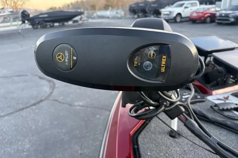 Slide: The Image of Close-up of a 2021 Vexus VX20 boat's Ultrex trolling motor control. - 14