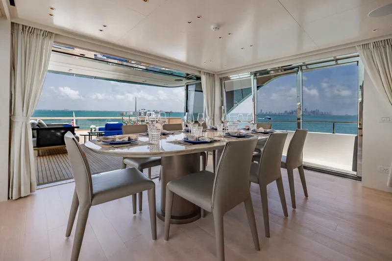 Slide: The Image of Luxurious dining area on 2022 Sanlorenzo SD96 yacht with ocean view. - 35