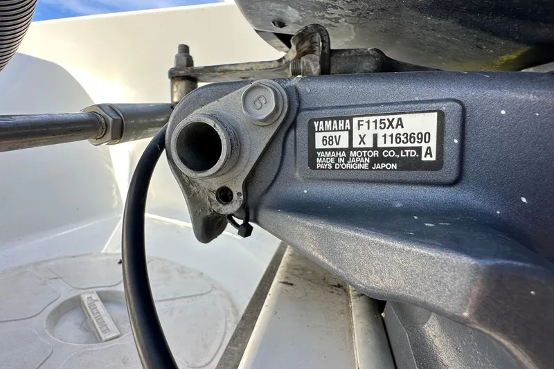 Slide: The Image of 2015 Carolina Cat 23CC with Yamaha F115XA engine detail. - 16