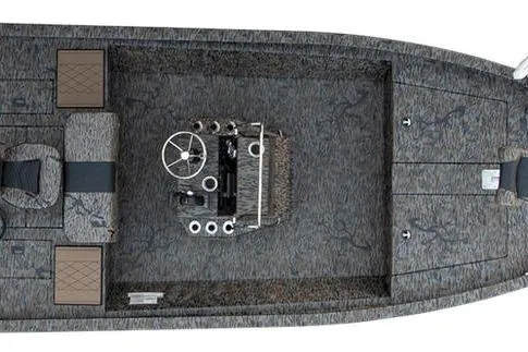 Slide: The Image of 2026 Xpress H190B Bay boat, top view, featuring central console and seating. - 19