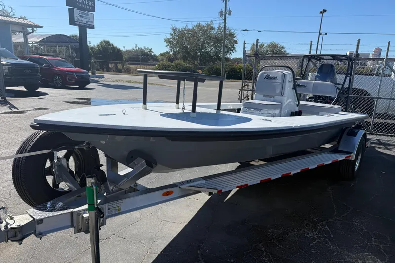 Slide: The Image of 2026 Maverick 17 HPX-S boat on trailer in outdoor dealership lot. - 13