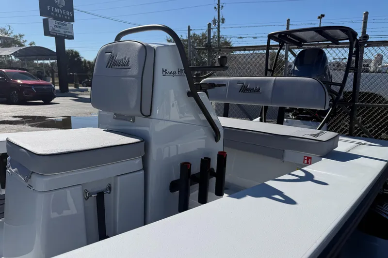 Slide: The Image of 2026 Maverick 17 HPX-S boat at Ft. Myers Marine dealership, showcasing sleek design. - 3