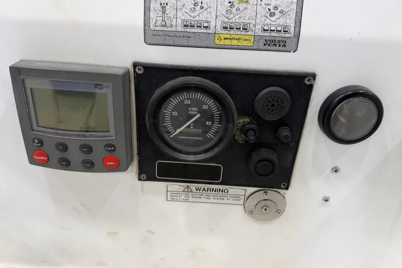 Slide: The Image of Control panel of a 2006 Beneteau First 36.7 sailboat with Volvo Penta gauge. - 39