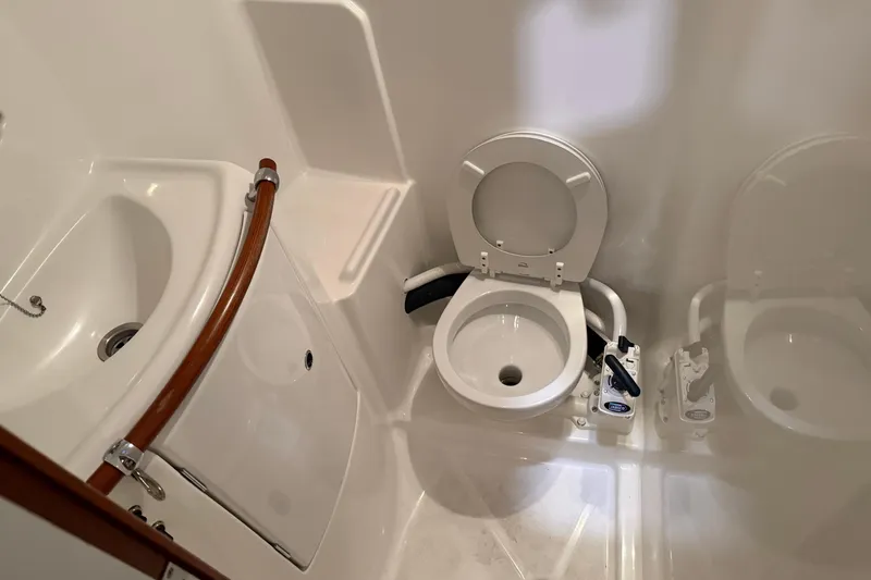 Slide: The Image of Bathroom of 2006 Beneteau First 36.7 yacht with toilet and sink. - 61