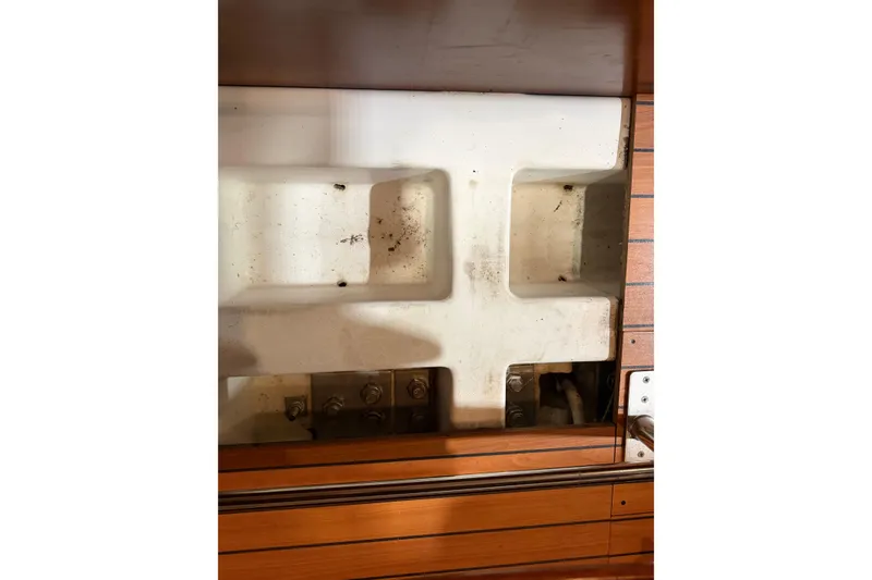 Slide: The Image of Interior view of a 2006 Beneteau First 36.7 sailboat, showcasing structural details. - 62