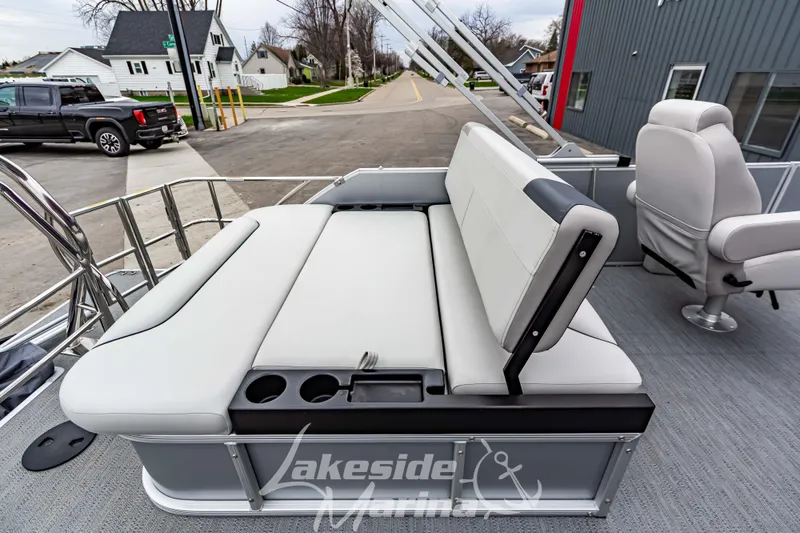 Slide: The Image of 2026 Godfrey Sweetwater 2286 SFLC pontoon boat interior with seating and cup holders. - 19