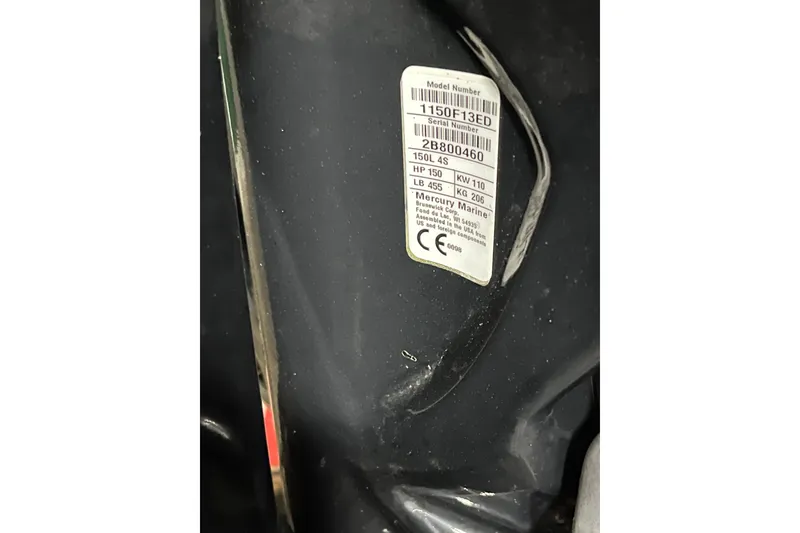 Slide: The Image of Label on a 2021 Barletta Cabrio 20UC, displaying model and serial numbers. - 20