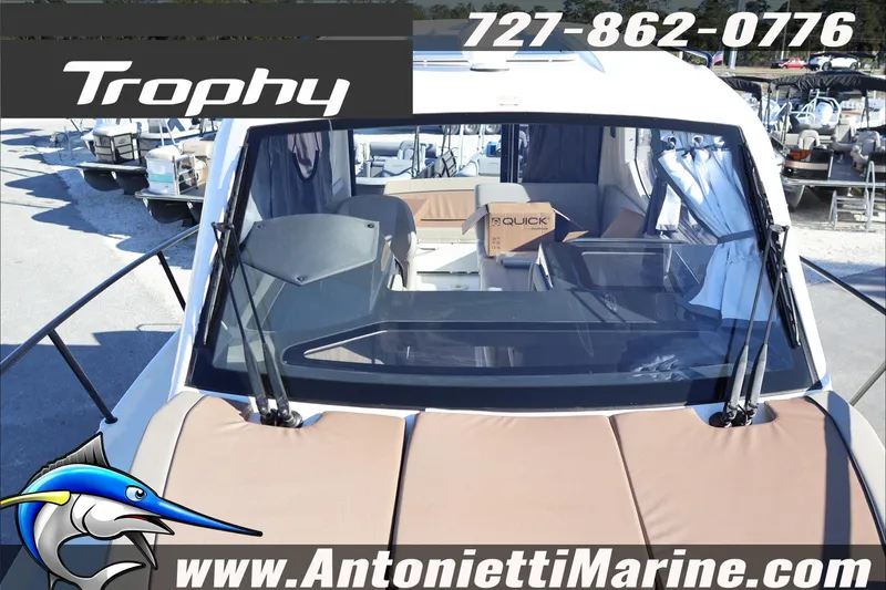 Slide: The Image of 2026 Bayliner Trophy T29 Explorer boat at Antonietti Marine dealership. - 34