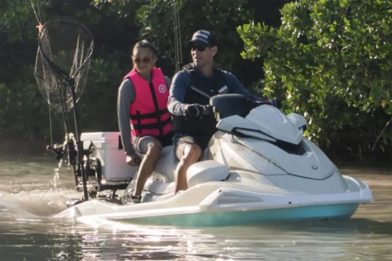 Slide: The Image of Manufacturer Provided Image: 2025 Yamaha WaveRunner VX Cruiser HO on water with two riders, fishing gear visible. - 3