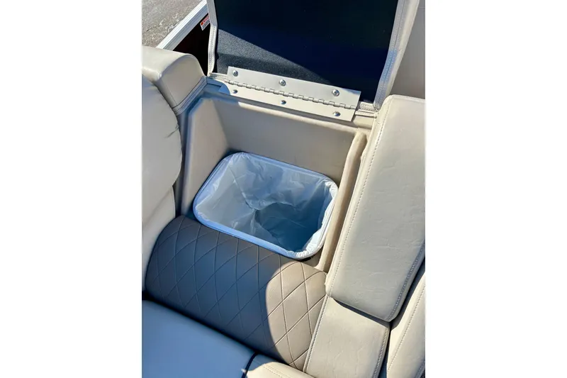 Slide: The Image of 2016 Bennington R21 boat seat with built-in trash compartment. - 41