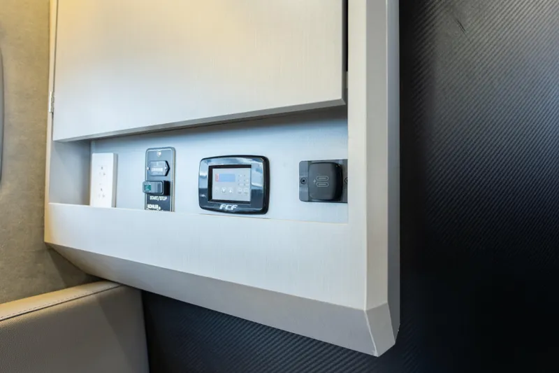 Slide: The Image of Control panel in Hanover 347, 2026 model, featuring modern switches and digital display. - 46