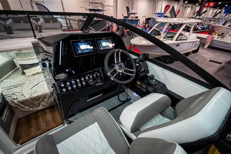 Slide: The Image of Interior of 2026 Hanover 347 boat with modern cockpit and luxurious cabin. - 7