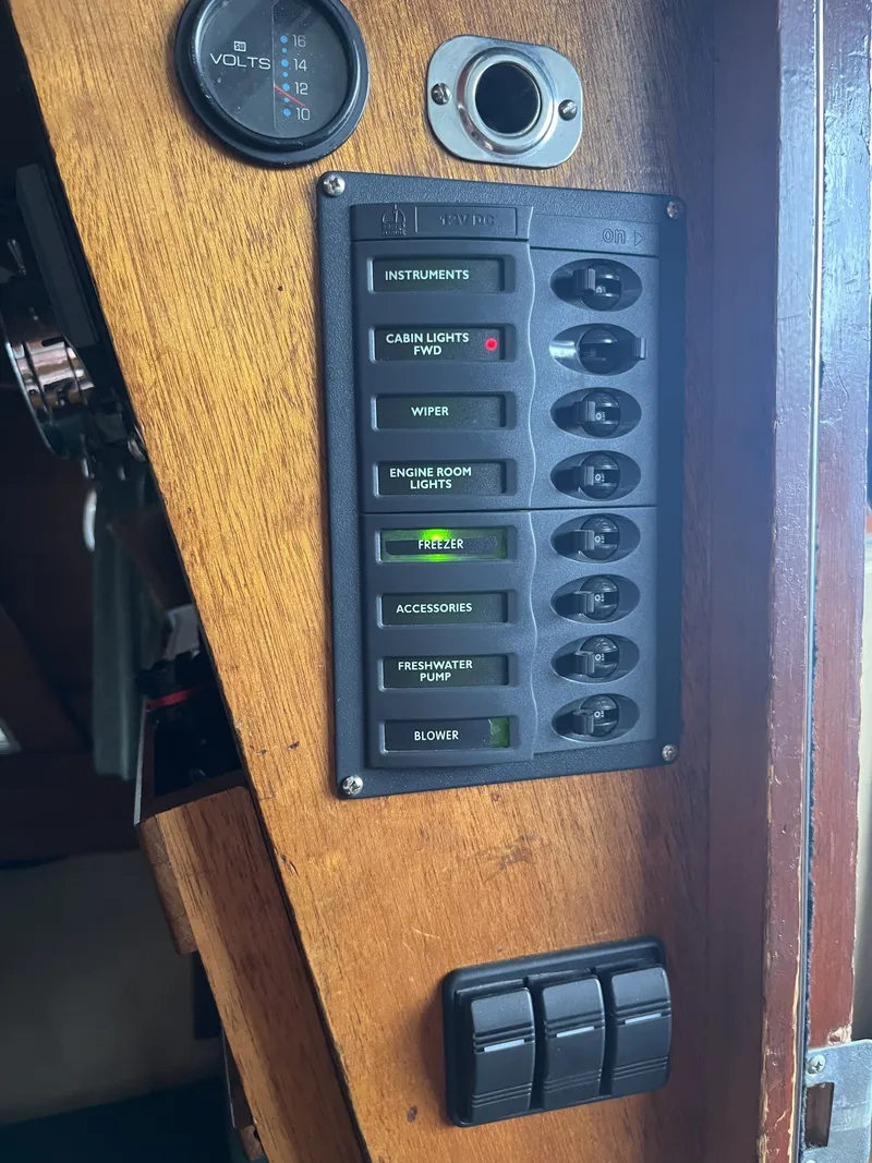 Slide: The Image of 1959 Owens Cabin control panel with voltmeter. - 22