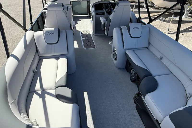 Slide: The Image of 2026 Avalon 2385 LSZ Quad Lounger interior, featuring luxurious seating and modern design. - 11