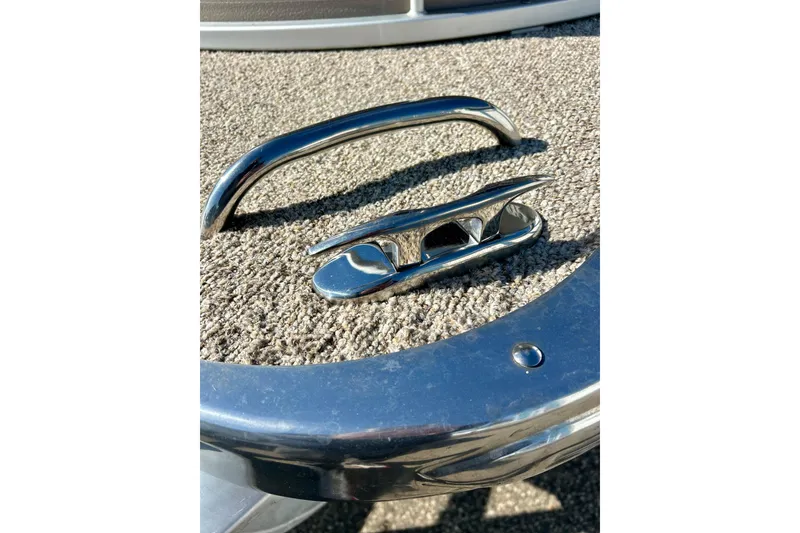 Slide: The Image of Chrome fittings on 2007 Premier 250 Intrigue boat deck, close-up view. - 39