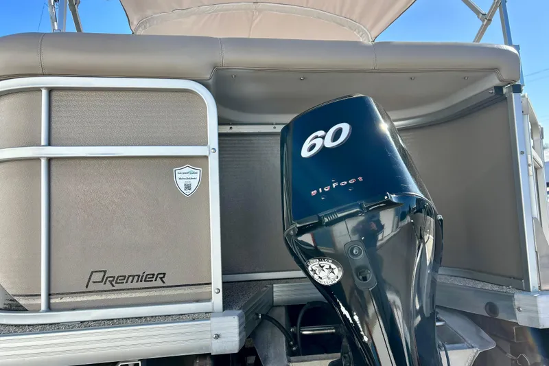 Slide: The Image of 2007 Premier 250 Intrigue pontoon boat with 60 HP BigFoot motor. - 45