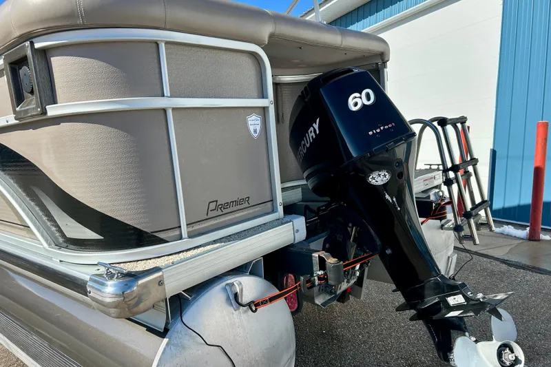 Slide: The Image of 2007 Premier 250 Intrigue pontoon boat with Mercury 60 Bigfoot outboard motor. - 47
