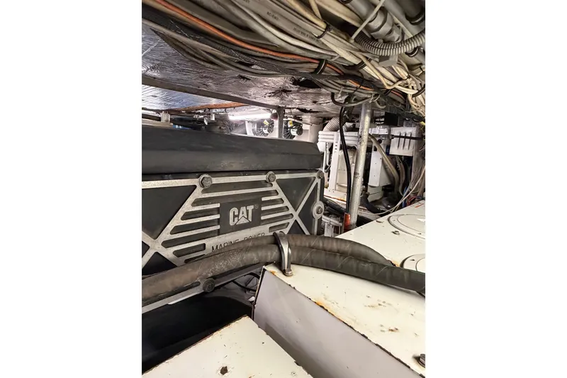 Slide: The Image of Engine room of 1985 Bertram 54 Convertible with CAT marine power system. - 20