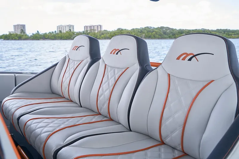 Slide: The Image of Luxurious seating on 2020 Midnight Express 43 Open boat with stylish design and embroidery. - 106