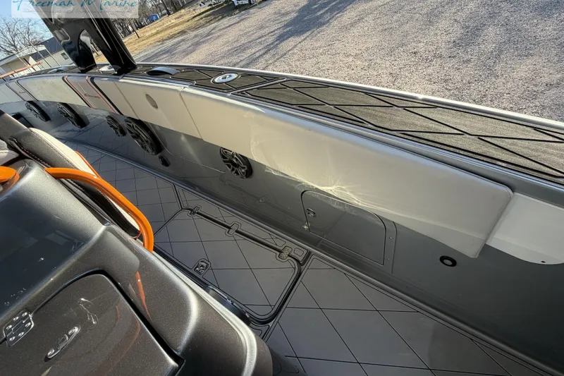 Slide: The Image of 2020 Midnight Express 43 Open boat interior with sleek design and modern features. - 40