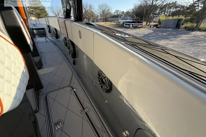 Slide: The Image of 2020 Midnight Express 43 Open boat interior with sleek design and premium seating. - 44