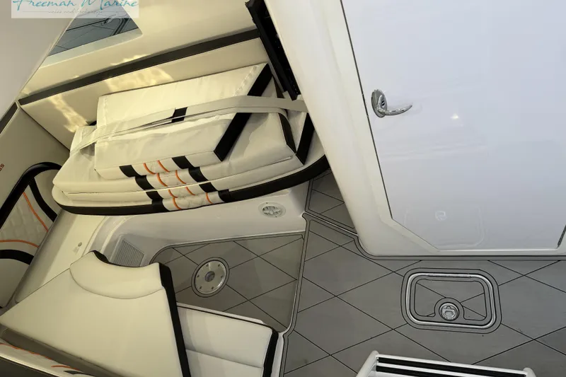 Slide: The Image of Interior of 2020 Midnight Express 43 Open boat with modern seating and sleek design. - 53