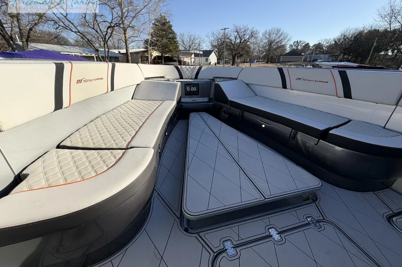 Slide: The Image of 2020 Midnight Express 43 Open boat interior with luxurious seating and modern design. - 66