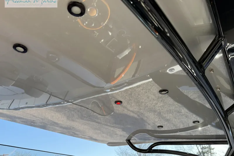 Slide: The Image of 2020 Midnight Express 43 Open boat canopy with sleek design and integrated lighting. - 68