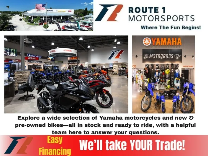 Slide: The Image of Route 1 Motorsports featuring Yamaha motorcycles and Kawasaki STX®160LX 2022. - 11