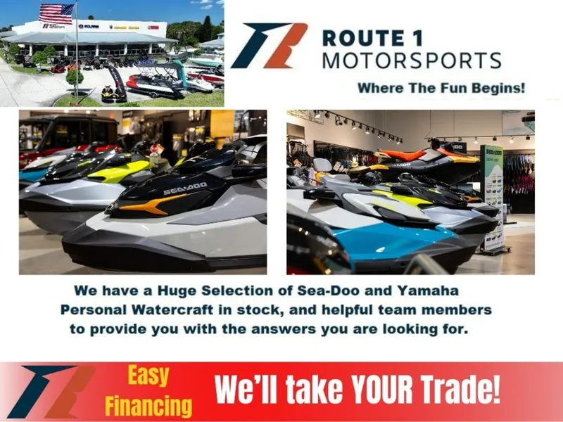 Slide: The Image of Route 1 Motorsports with Sea-Doo and Yamaha watercraft. - 14
