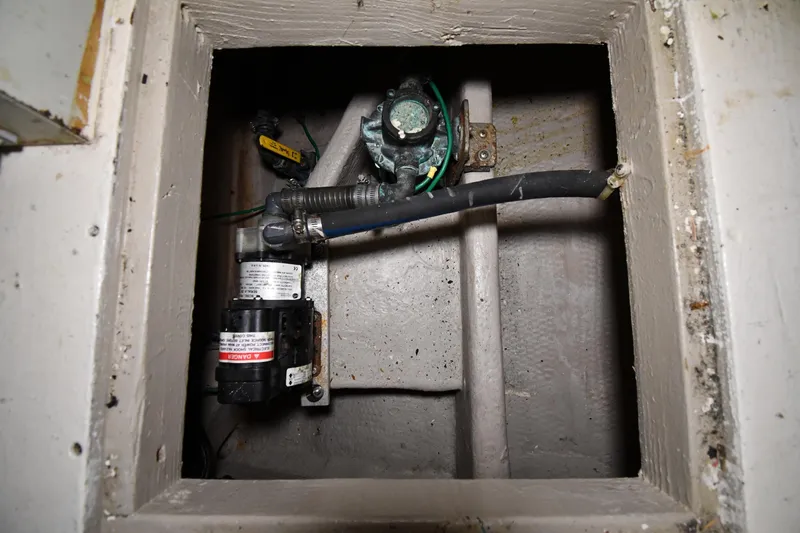 Slide: The Image of Bilge pump system in 1988 Viking 48 Convertible boat. - 66