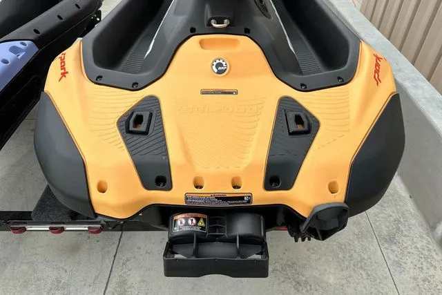 Slide: The Image of 2026 Sea-Doo PWC SPARK CONV 90 OR 2UP IBR, yellow-black, rear view. - 29