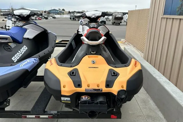 Slide: The Image of 2026 Sea-Doo PWC SPARK on trailer, yellow and black. - 4