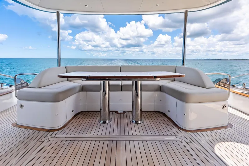 Slide: The Image of Luxurious 2024 Princess Y72 Motor Yacht deck with elegant seating and ocean view. - 3