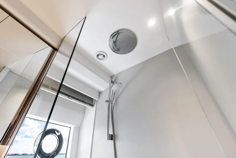 Slide: The Image of Modern shower area in 2024 Princess Y72 Motor Yacht, featuring sleek design and luxury fixtures. - 43