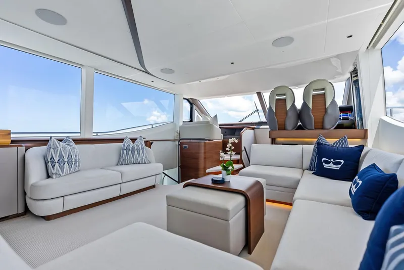 Slide: The Image of Luxurious interior of 2024 Princess Y72 Motor Yacht with elegant seating and decor. - 45