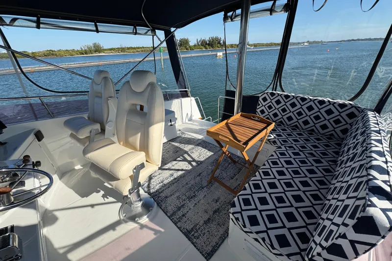 Slide: The Image of Luxurious 2006 Albin 40 North Sea Cutter interior with seating and scenic water view. - 33