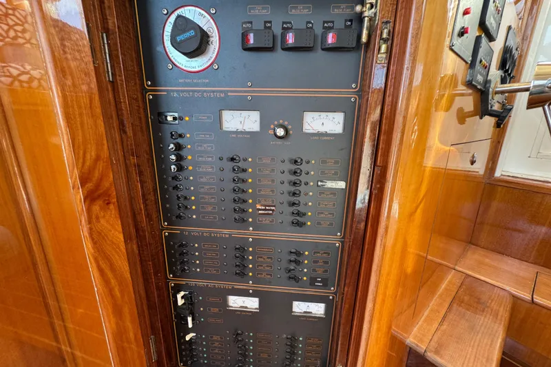 Slide: The Image of Electrical control panel on a 2006 Albin 40 North Sea Cutter boat. - 61