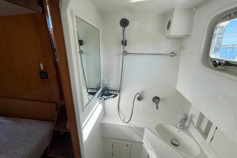 Slide: The Image of Bathroom interior of 2006 Albin 40 North Sea Cutter with shower and sink. - 71
