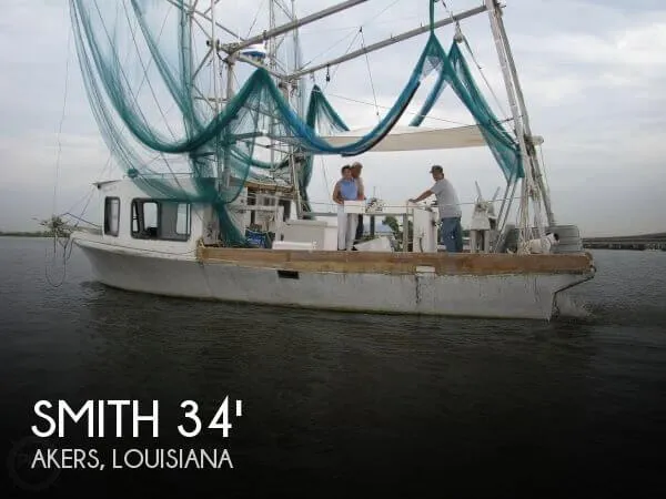 Slide: The Image of Smith Power Boats 34 Fiberglass Shrimper 1984 - 0