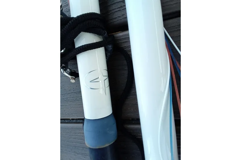 Slide: The Image of Close-up of Invincible 39 Open Fisherman 2022 boat equipment with ropes and cables. - 49