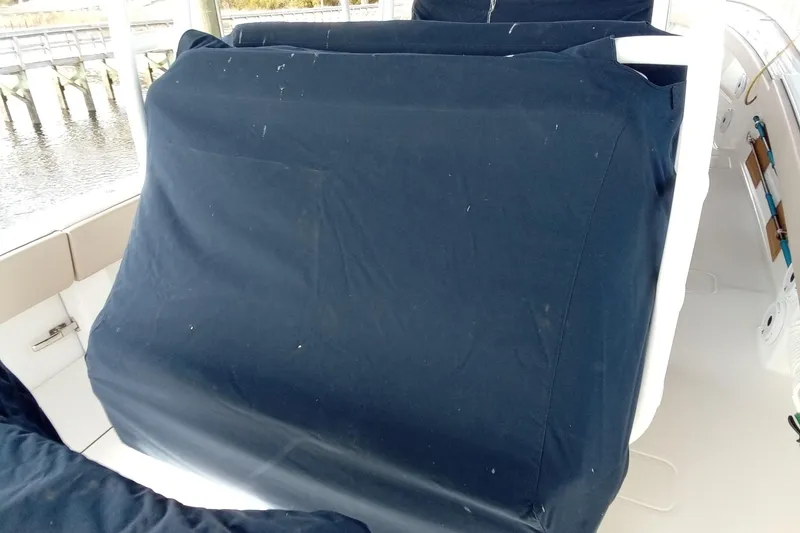 Slide: The Image of Covered seating area on a 2022 Invincible 39 Open Fisherman boat. - 66