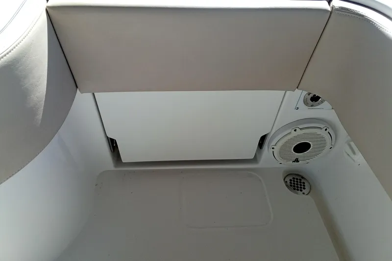 Slide: The Image of Interior view of 2022 Invincible 39 Open Fisherman boat seating and speaker system. - 9
