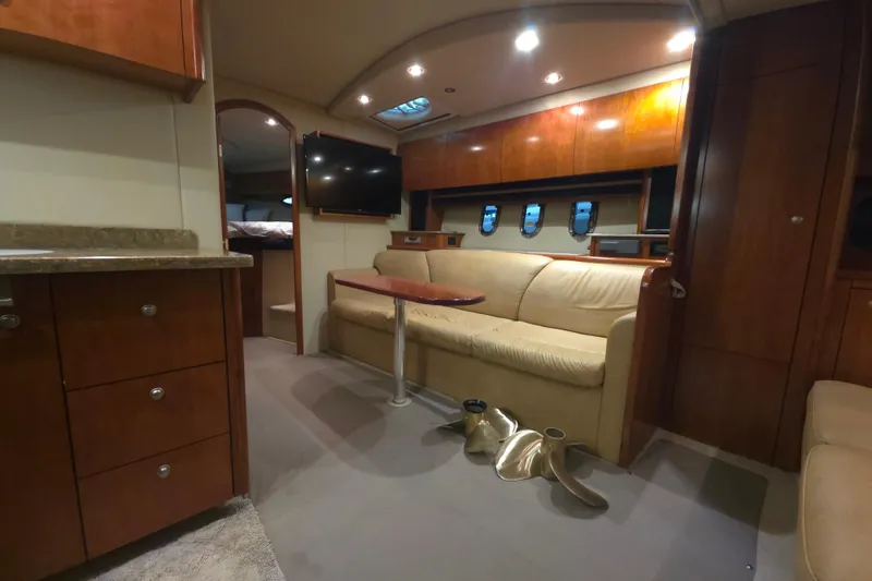Slide: The Image of Luxurious interior of 2008 Cruisers Yachts 390 Sports Coupe with plush seating and modern amenities. - 16