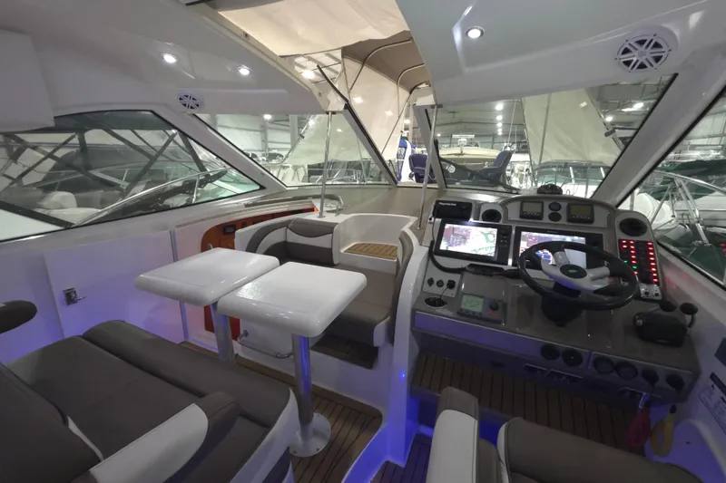 Slide: The Image of 2008 Cruisers Yachts 390 Sports Coupe interior with modern helm and seating area. - 44