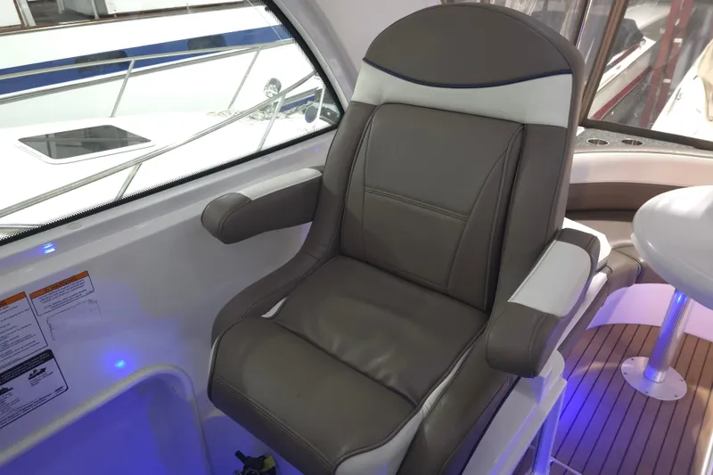 Slide: The Image of Captain's chair in 2008 Cruisers Yachts 390 Sports Coupe, featuring sleek design and comfort. - 47