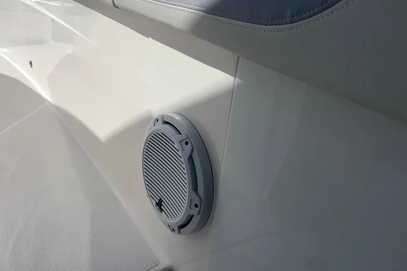 Slide: The Image of Speaker on 2019 Pursuit S 368 Sport boat interior, showcasing sleek design. - 30